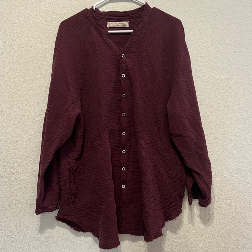 We the free Burdgundy Blouse